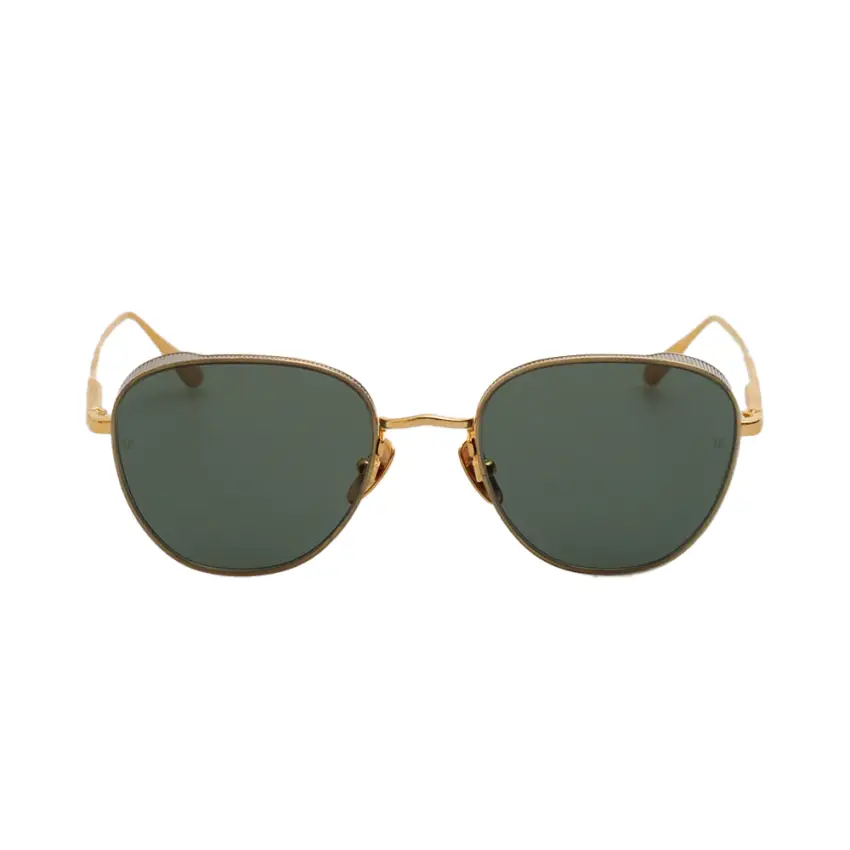 Linda Farrow HARDY – Ochelari de soare Unisex, Auriu/Alb, Oval, Titanium