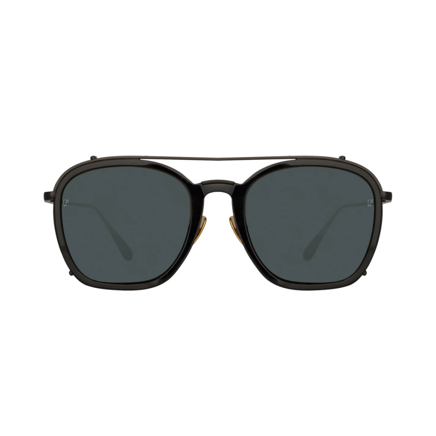 Linda Farrow LFL1359C1SUN – Ochelari de soare Bărbați, Gri (Nickel), Pătrați, 54-20-145