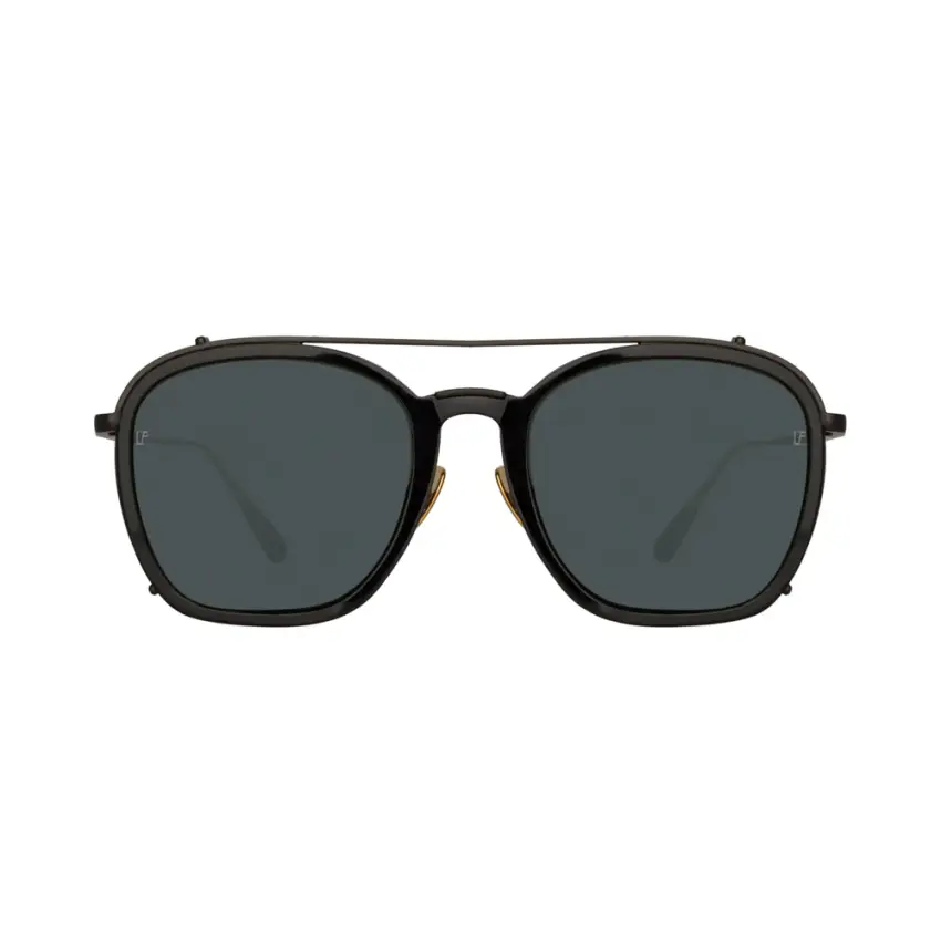 Linda Farrow LFL1359C1SUN – Ochelari de soare Bărbați, Gri (Nickel), Pătrați, 54-20-145