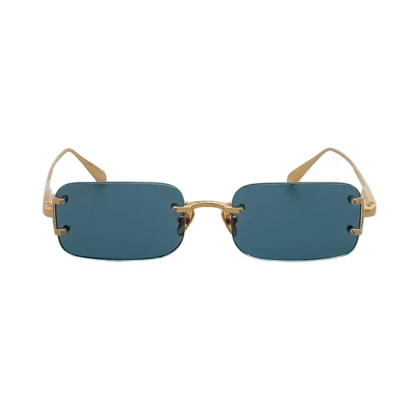 Linda Farrow LFL1458C2SUN – Ochelari de soare Unisex, Maro/Gold, Rectangulari, Titanium