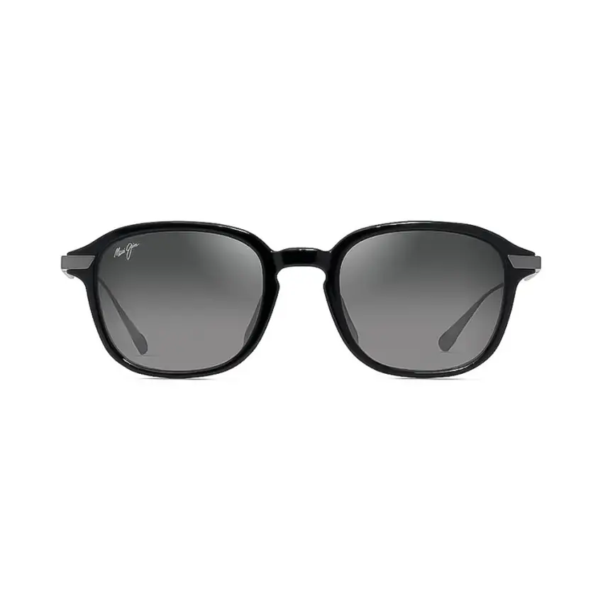 Maui Jim Kaouo AF – Ochelari de soare Bărbați, Negru Lucios cu Gunmetal, Rectangulari, Polarizați