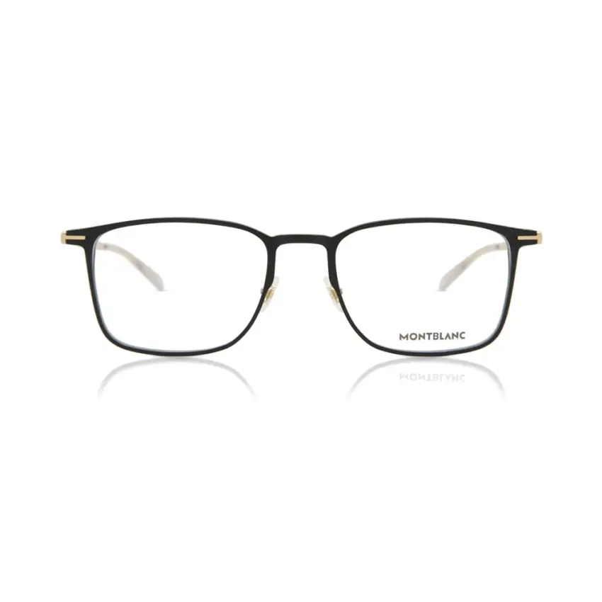Montblanc MB0193O-002 – Rame de vedere Bărbați, Negru-Auriu, Rectangulari, 55 mm