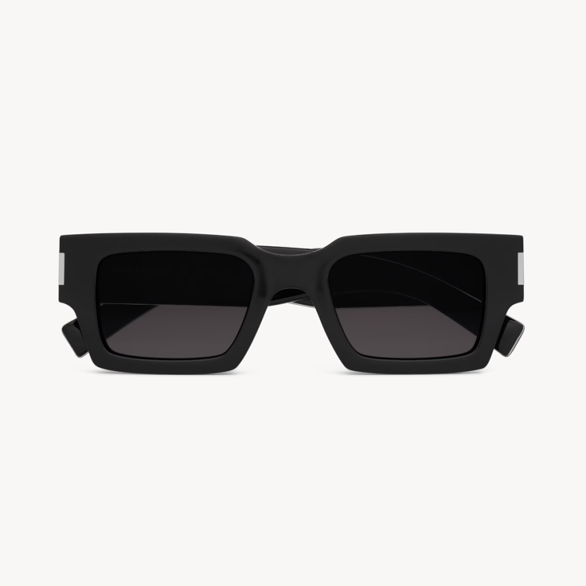 Saint Laurent SL 572 – Ochelari de soare Unisex, Negru/Crystal, Pătrat, 50 mm