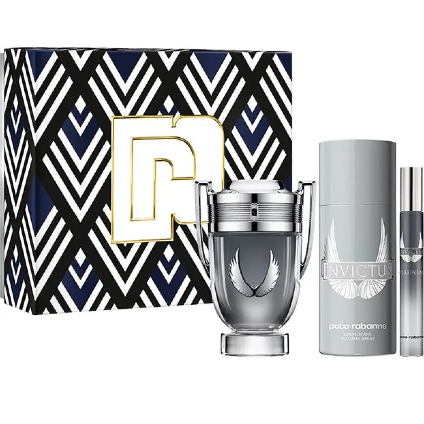 Set Cadou Paco Rabanne Invictus Platinum EDP 100 ml + Travel Spray EDP 10 ml + Deo Spray 150 ml