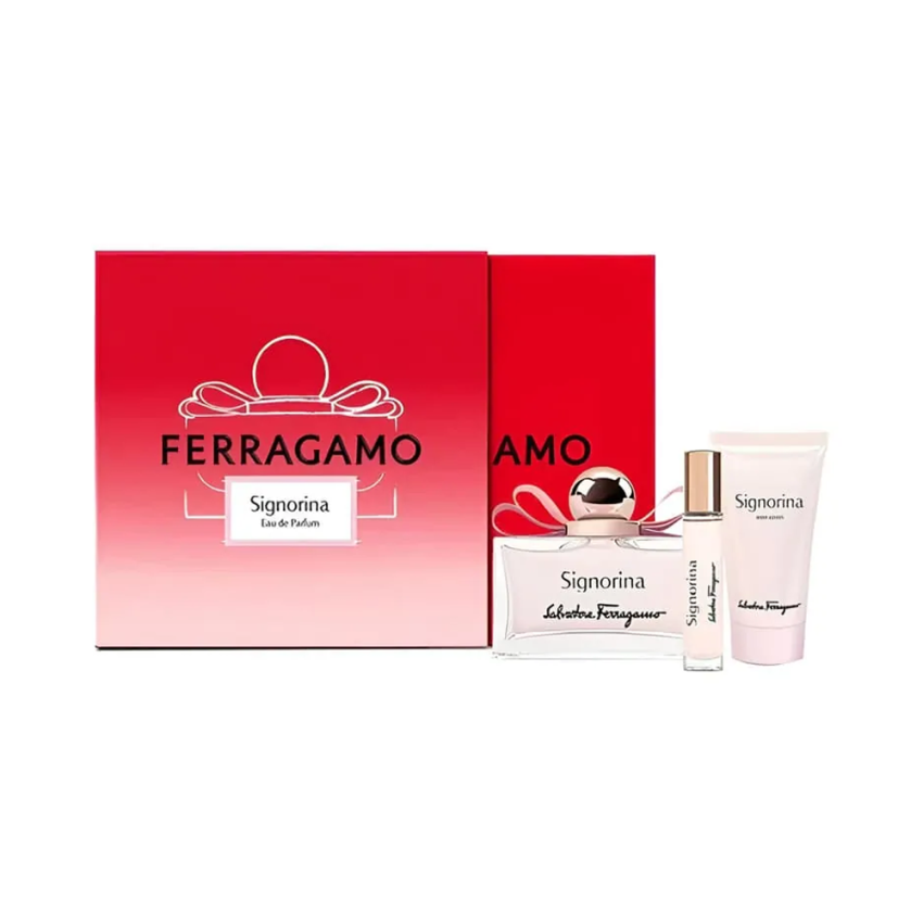 Ferragamo Signorina Set Apă de Parfum Femei 100ml + Loțiune Corp 50ml + Mini 5ml 