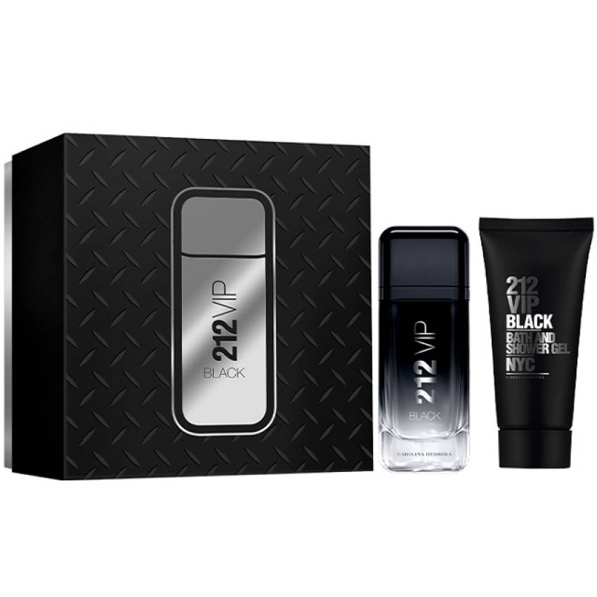 Set Cadou Carolina Herrera 212 Vip Black EDP 100 ml + Gel de Dus 100 ml