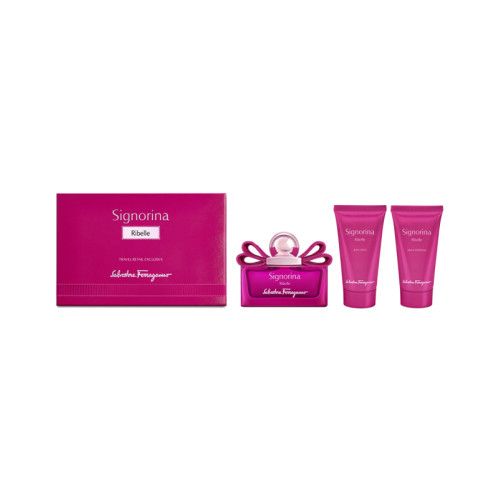 Set Cadou Salvatore Ferragamo Signorina Ribelle Travel Retail Exclusiv EDP 50 ml + Loțiune De Corp 50 ml + Gel De Duș 50 ml