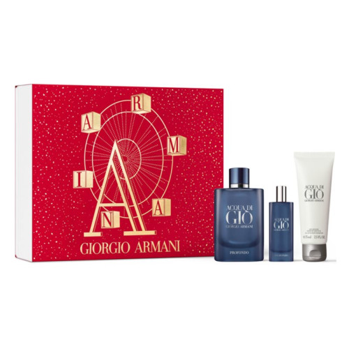 Set Cadou Giorgio Armani Acqua di Giò Profondo EDP 125 ml + Travel Spray EDP 15 ml + Gel Dus 75 ml
