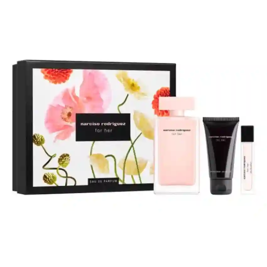 Set Cadou Narciso Rodriguez Musc Noir For Her EDP 100 ml + Spray de Calatorie EDP 10 ml + Lotiune de Corp 50 ml