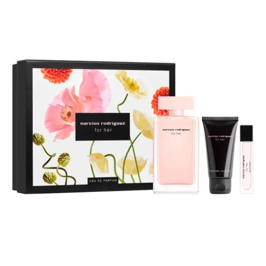 Set Cadou Narciso Rodriguez Musc Noir For Her EDP 100 ml + Spray de Calatorie EDP 10 ml + Lotiune de Corp 50 ml