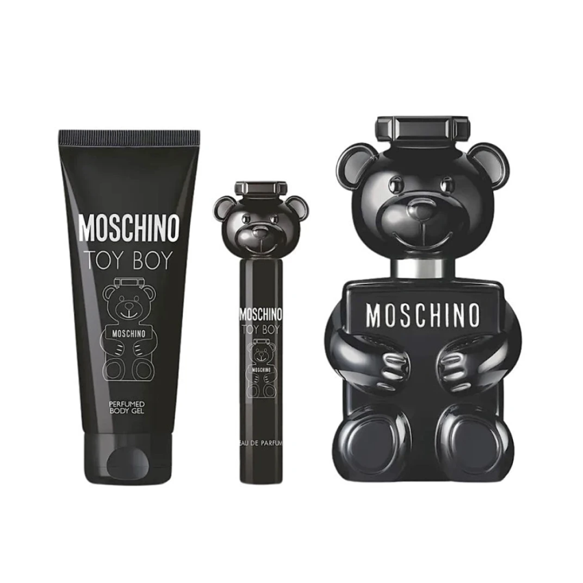Set Cadou Moschino Toy Boy Apă de Parfum Bărbați 100ml + Spray Călătorie 10ml + Loțiune de Corp 100ml Set Cadou Moschino Toy Boy Apă de Parfum Bărbați 100ml + Spray Călătorie 10ml + Loțiune de Corp 100ml