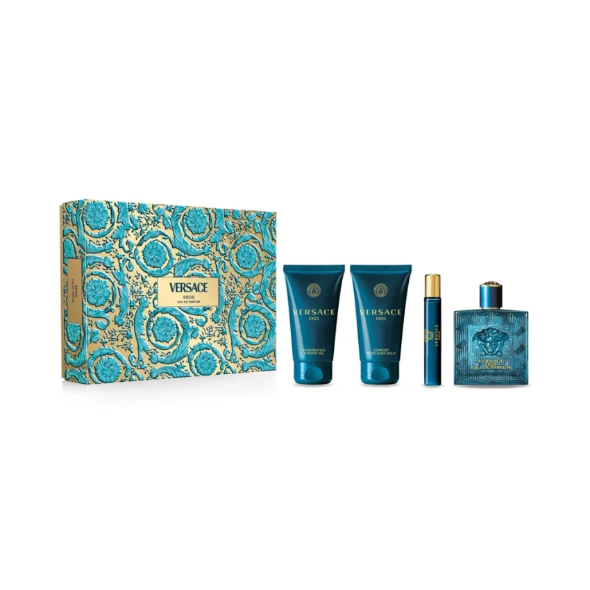 Set Cadou Versace Eros EDP 100 ml + Gel de Duș 75 ml + After Shave Balm 75 ml + Travel Spray EDP 10 ml Set Cadou Versace Eros EDP 100 ml + Gel de Duș 75 ml + After Shave Balm 75 ml + Travel Spray EDP 10 ml