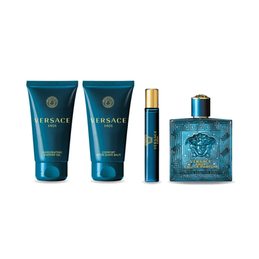 Set Cadou Versace Eros EDP 100 ml + Gel de Duș 75 ml + After Shave Balm 75 ml + Travel Spray EDP 10 ml Set Cadou Versace Eros EDP 100 ml + Gel de Duș 75 ml + After Shave Balm 75 ml + Travel Spray EDP 10 ml